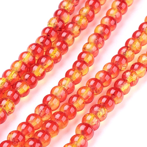 크랙글래스 4mm(레드옐로우아트) - 1줄