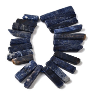 소다라이트 사각너겟 펜던트 20~60x6~14mm - 반줄(약17개)