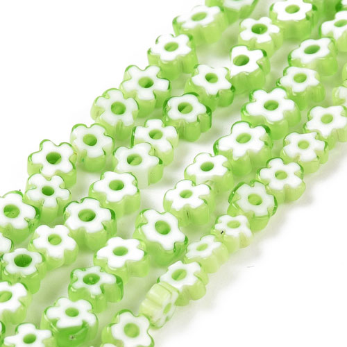 밀피오리 플라워글래스 3.7~5.6mm - 1줄(약100개)