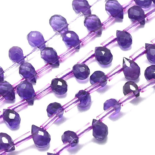 자수정 드롭컷 펜던트 6.7~7x4.5mm - 1줄(약48개)