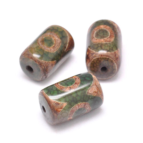 티벳 dZi 칼럼비즈 20~25x13~16mm - 1개