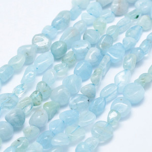 아쿠아마린 너겟 5~11x4~8mm - 1줄(약38Cm)