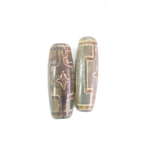 티벳 dZi 비즈 28.5~32x10~12mm - 1개