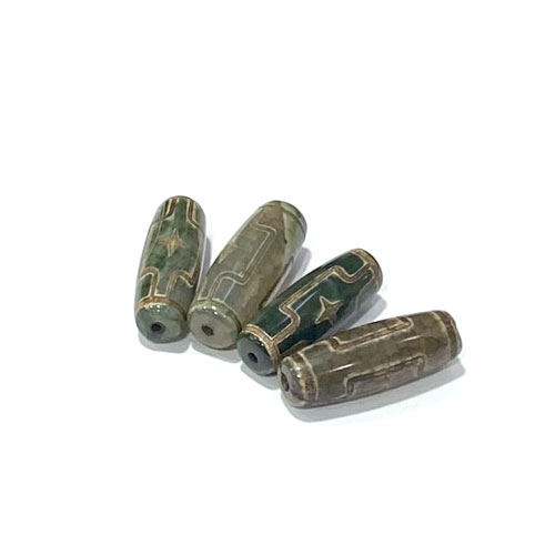 티벳 dZi 비즈 28.5~32x10~12mm - 1개