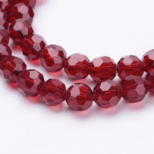 크리스탈축구볼 6mm(다크레드) - 1줄