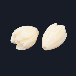 합성산호자스민플라워 8~8.5x6.5~7mm(크림) - 4개
