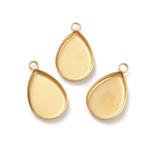 304 골드스테인레스 캐보션판 18x10.5mm - 2개