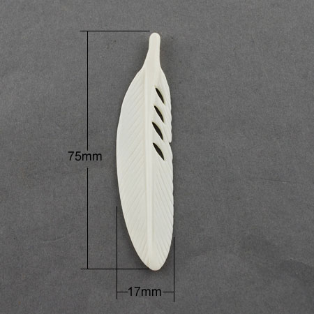 OX  Bone 갓털 펜던트 75*17mm - 1개