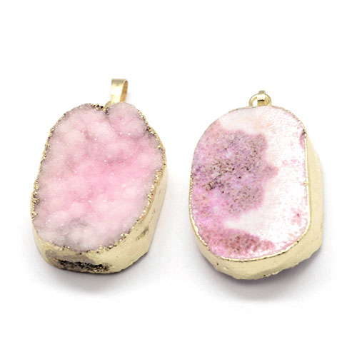 Druzy 아게이트 펜던트39~75x25~50mm - 1개