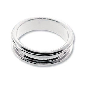 Wide Ring Size 7 (은도금) - 1개