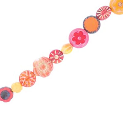 Table Cut & Pressed Mix - 13개 길이 15.2cm Orange Mix
