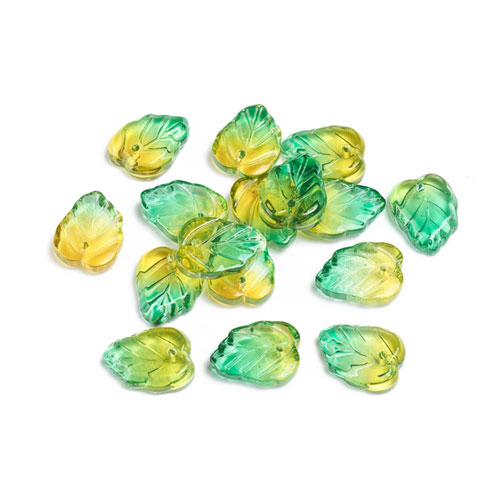 글래스 나뭇잎 13.5x10.5mm - 10개