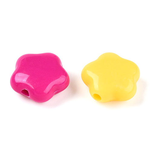 아크릴 납작플라워 15x14mm - 10개