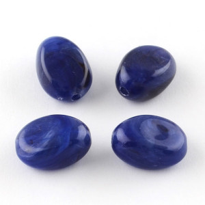 아크릴 이미테이션 젬스톤 도톰오발 18x13mm(블루) - 2개