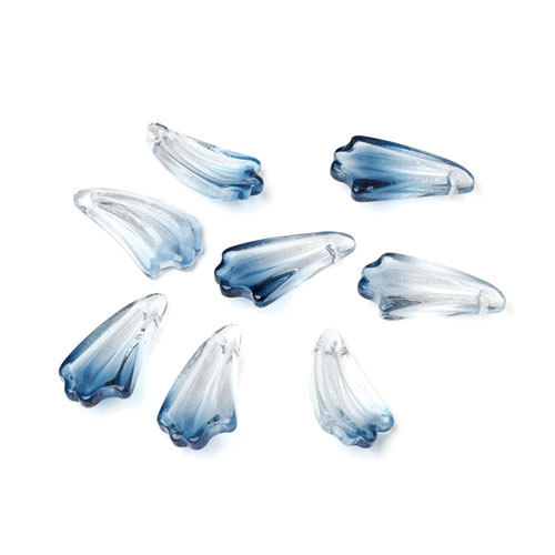 글래스 잎새펜던트 20x11mm(스틸블루) - 4개