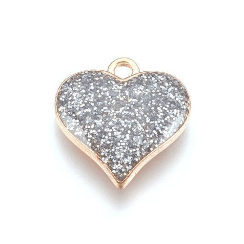 에나멜 하트 펜던트 17x15.5mm - 1개