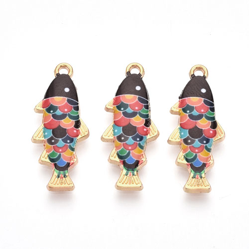 에나멜 물고기 펜던트 27.5x11mm - 1개
