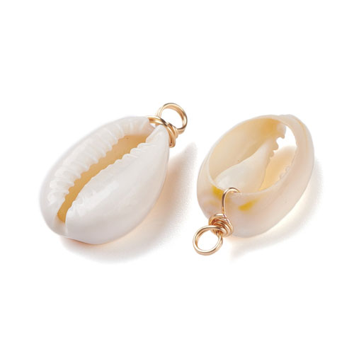 Cowrie 조개껍질 펜던트 27~30x14~15mm - 2개