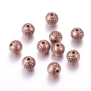 엔틱메탈장미라운드 8mm(동버니쉬)- 4개