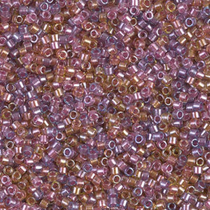 델리카비즈 1.6mm(DB982번 : Sparkling Purple/Salmon-Lined Mix) - 3g