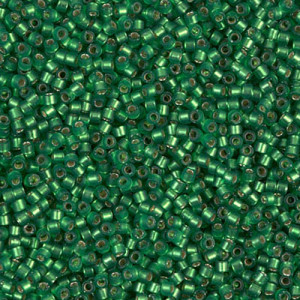 델리카비즈 1.6mm(DB688번 : Medium Green Dyed Semi-Matte Silver-Lined) - 3g