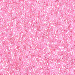 델리카비즈 1.6mm(DB245번 : Crystal/Medium Pink-Lined) - 3g