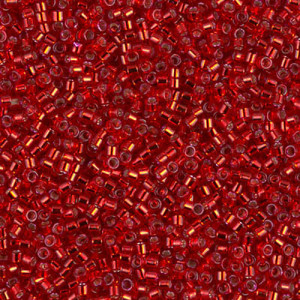 델리카비즈 1.6mm(DB602번 : Red Dyed Silver-Lined) - 3g