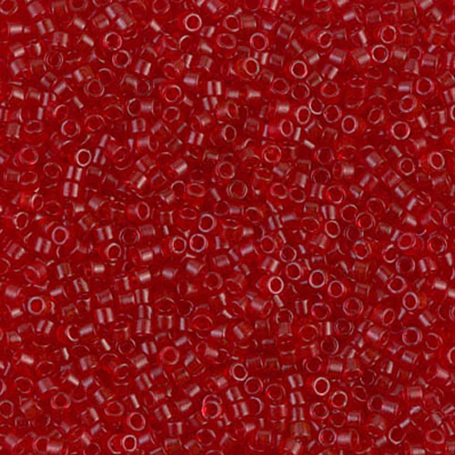 델리카비즈 1.6mm(DB774번 : Red Dyed Matte Transparent) - 3g
