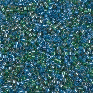 델리카비즈 1.6mm(DB985번 : Sparkling Green/Blue-Lined Mix) - 3g