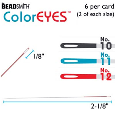 COLOR EYE 비딩바늘 - 6개