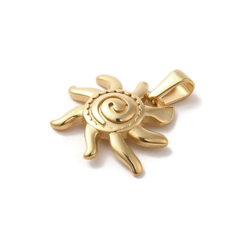 304 골드스테인레스 태양 펜던트 22x24mm - 1개