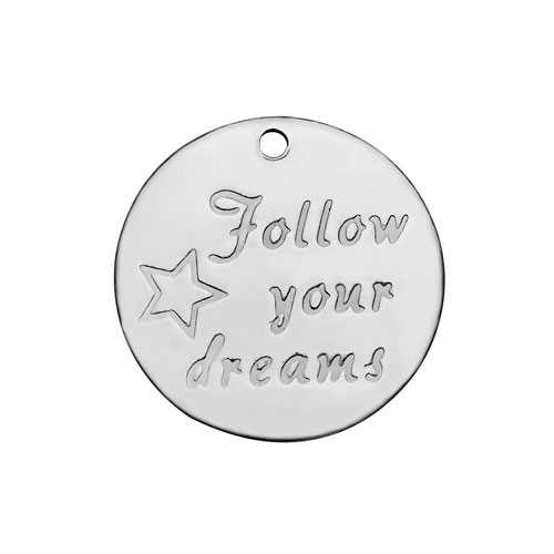 304스테인레스 Follow your dreams 펜던트 20mm - 1개