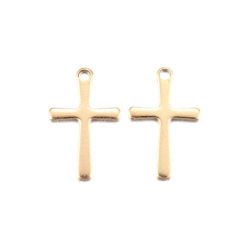 304골드스테인레스 십자가 펜던트 15.5*9.5mm - 2개