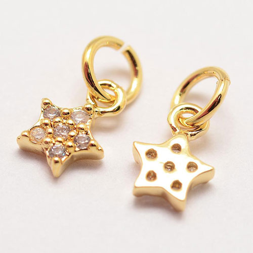 신주큐빅 별 펜던트 8x5mm(리얼골드) - 1개