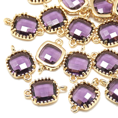 신주 글래스 사각링크 15*9mm(금도금) -2개