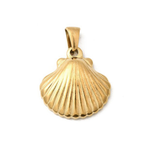 304 골드스테인레스 조가비 펜던트 22x20mm - 1개