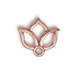 Open Lotus Charm 14.6 X 13.3mm - 1개