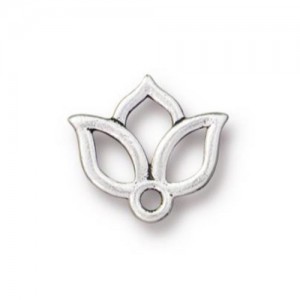 Open Lotus Charm 14.6 X 13.3mm - 1개