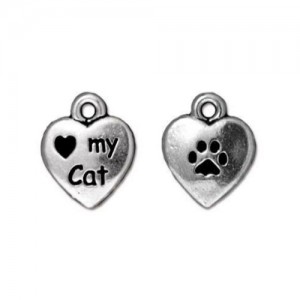 Love My Cat Charm 10 X 12.75mm - 1개