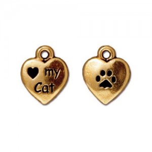 Love My Cat Charm 10 X 12.75mm - 1개