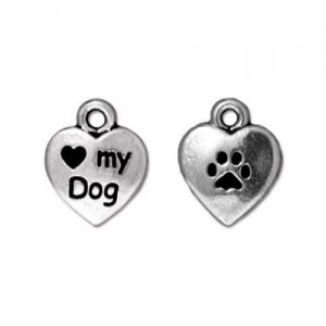 Love My Dog Charm 10 X 12.25mm - 1개