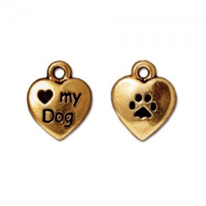 Love My Dog Charm 10 X 12.25mm - 1개