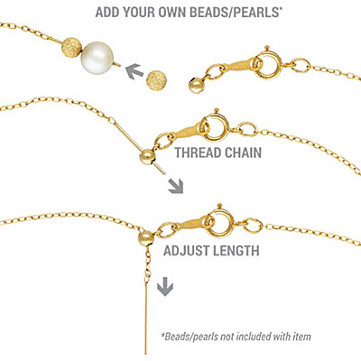 14K 골드필드 Add-A-Bead Cable Chain Bracelet 203mm